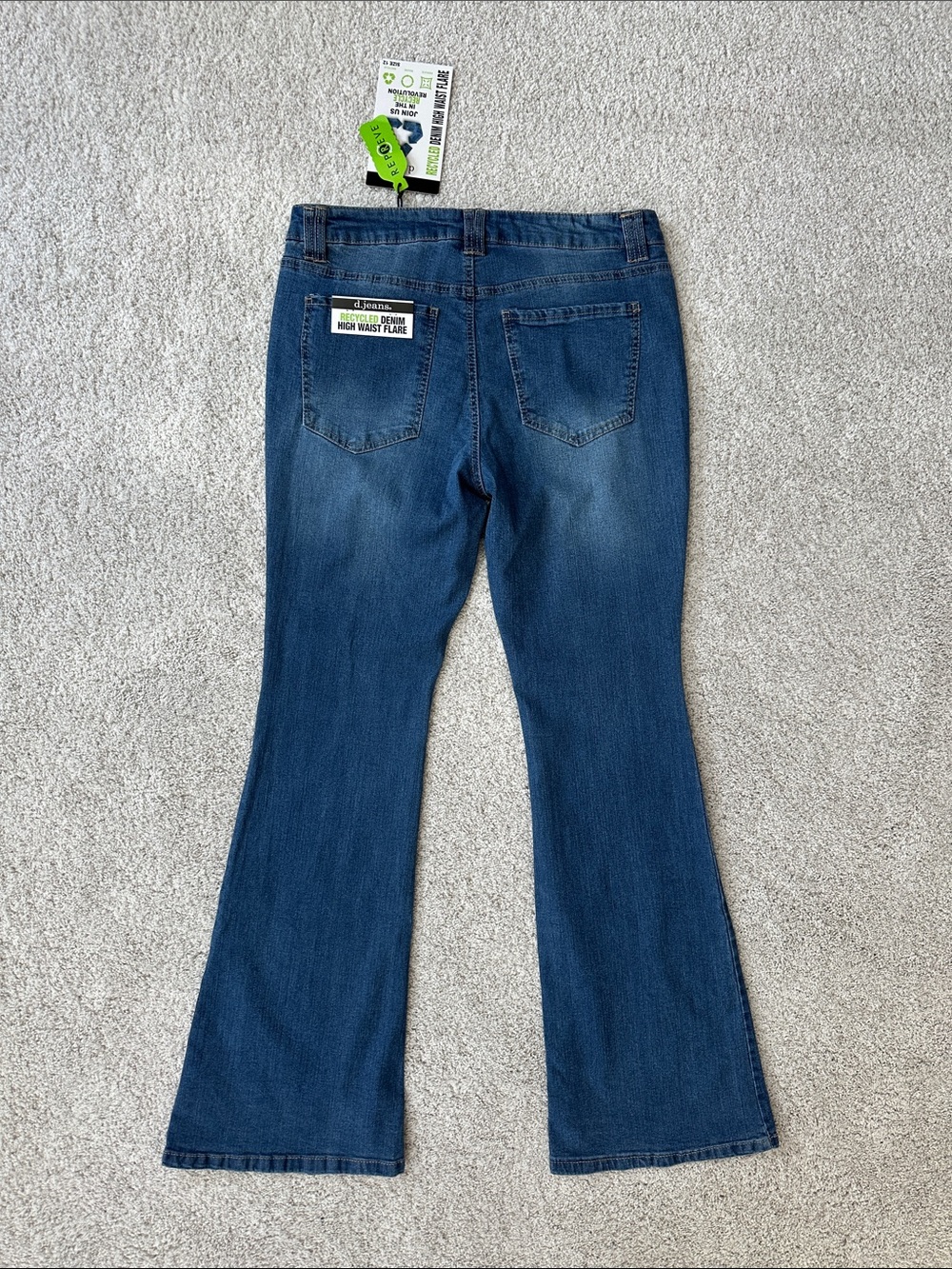 d. Jeans Recycled Denim High Waist Flare Jeans NWT - Picture 6 of 11